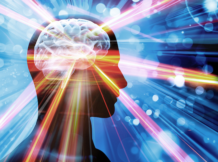 ilustracija glava možgani